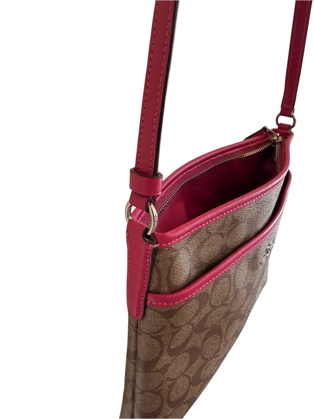 Coach Signature File Crossbody Bag Pink and Khaki #29210 - Picture 7 of 7
